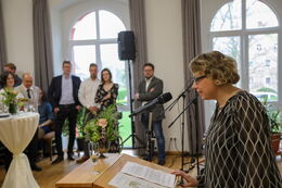 Gritt Großmann - stellv. Ortsvorsteherin von Leppersdorf während ihrer Rede