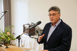 Helmar Heine - Ortsvorsteher von Lomnitz während seiner Rede